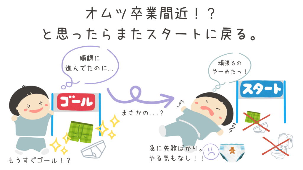 オムツ卒業間近！？と思ったらまたスタートに戻る