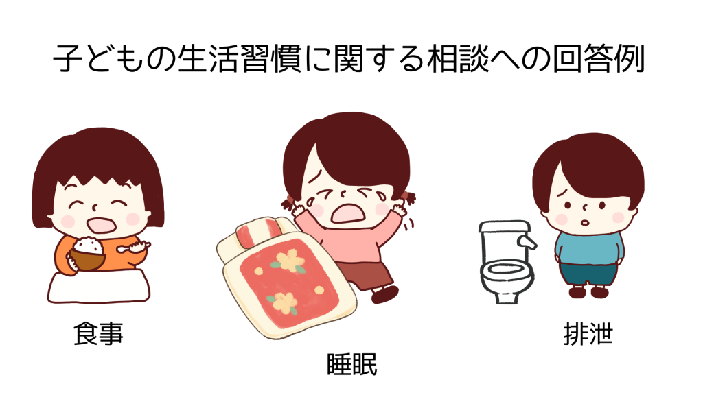子どもの生活習慣に関する相談への回答例
